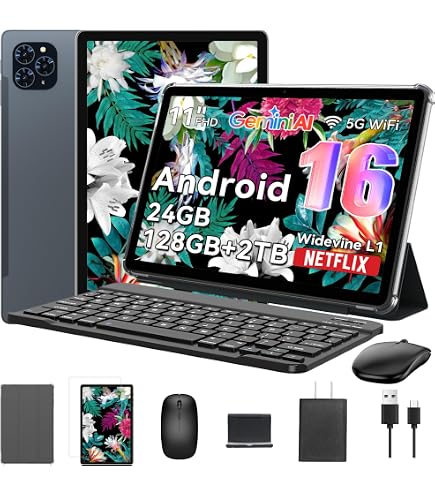 Tablet 2026 World's First Android 16 Tablet with Gemini AI, 11